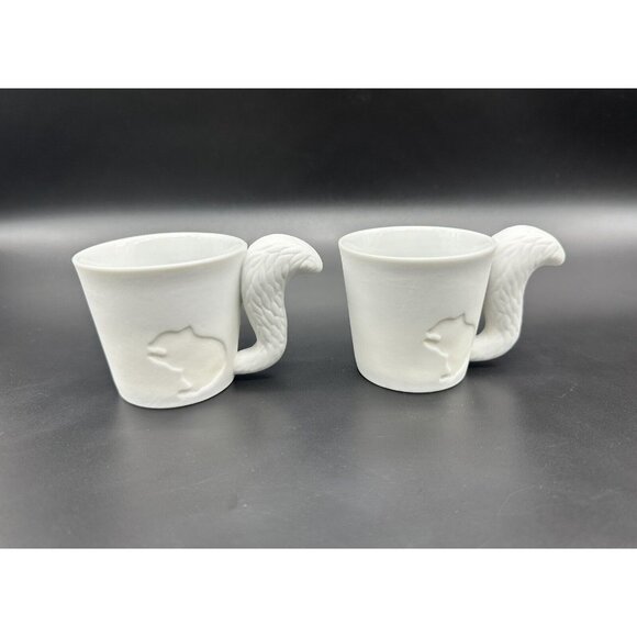 KINTO Mugtail Mugs Coffee Cup Squirrel 16239 Porcelain Candle Holder Japan White - Picture 2 of 11